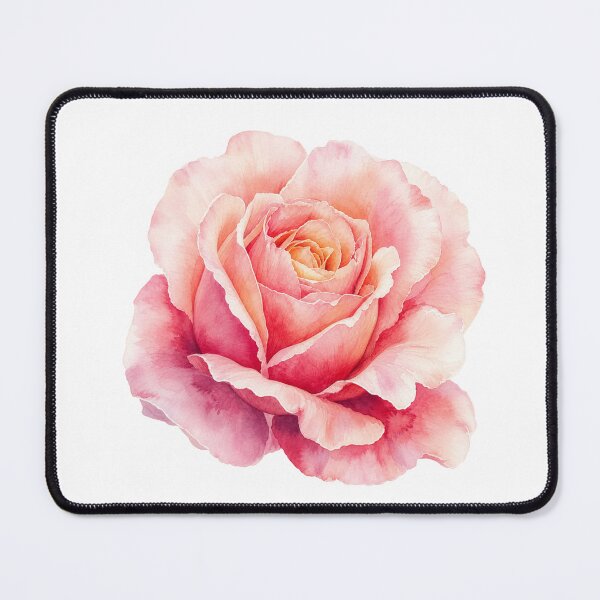 Item preview, Watercolor Pink Rose Flower Botanical Illustration | Romantic Floral Art designed and sold by Ethereal-Rain.