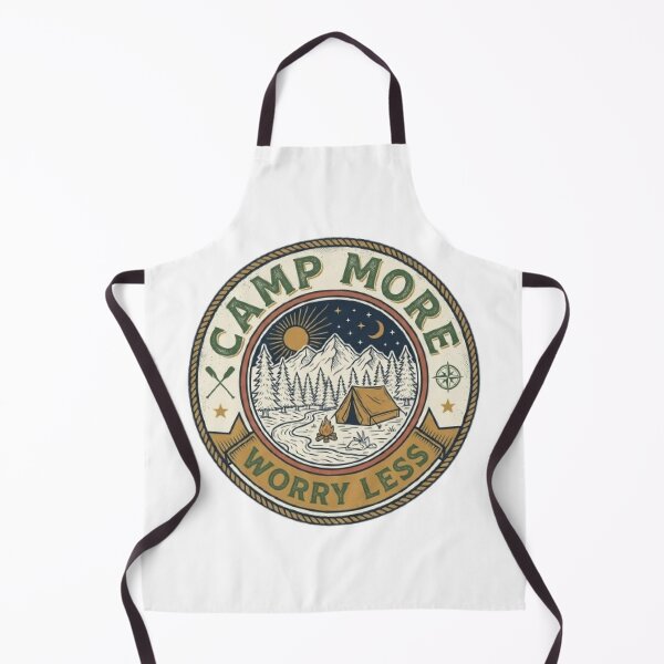 Item preview, Camp More Worry Less Camping T-Shirt | Vintage Outdoor Typography | Hiking Adventure Graphic Tee designed and sold by Faisal Shah.