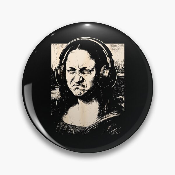 Item preview, Funny Mona Lisa Bass Face Headphones EDM Music Producer Parody designed and sold by Rahamkshop.