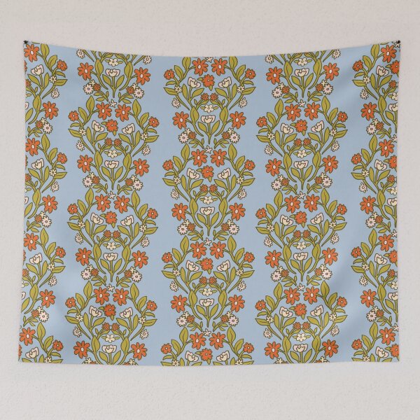 Item preview, Floral Folkway - Orange designed and sold by Tess Arden.
