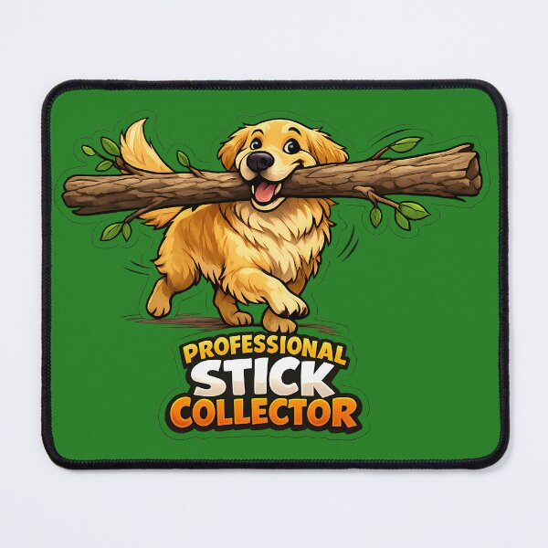 Item preview, Professional Stick Collector Golden Retriever Funny Dog Sticker designed and sold by lazygum.