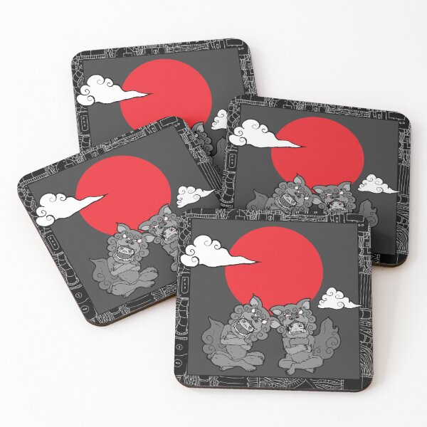 Item preview, Komainu Cyberpunk Sunset Illustration designed and sold by ArtVibeArty.