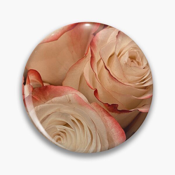 Item preview, Elegant White Roses with Crimson Red Trimmed Edges designed and sold by BalkanBloom.