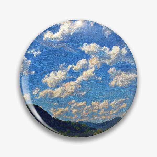 Item preview, impressionist meadow landscape with wildflowers, blue sky, and mountain valley scenery designed and sold by JackrabbitPub.