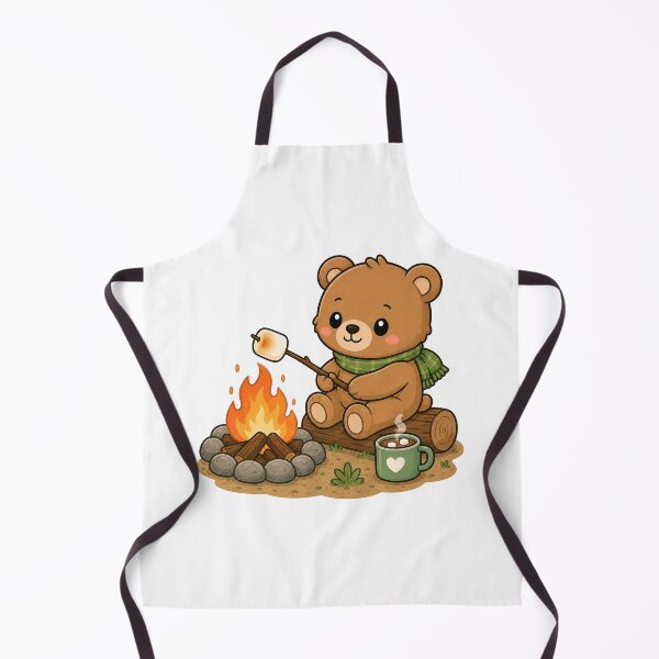 Item preview, Cute Bear Roasting Marshmallow Sticker designed and sold by PawsGiggles.