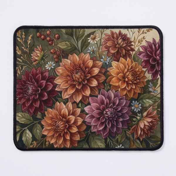 Item preview, Vintage Autumn Dahlia Botanical Bouquet designed and sold by Rutvain.