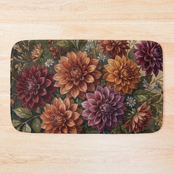 Item preview, Vintage Autumn Dahlia Botanical Bouquet designed and sold by Rutvain.