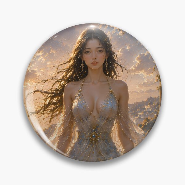 Item preview, Fantasy Sea Goddess at Sunrise | Ethereal Ocean Woman | Dreamy Beach Digital Art designed and sold by ManJiangHong.