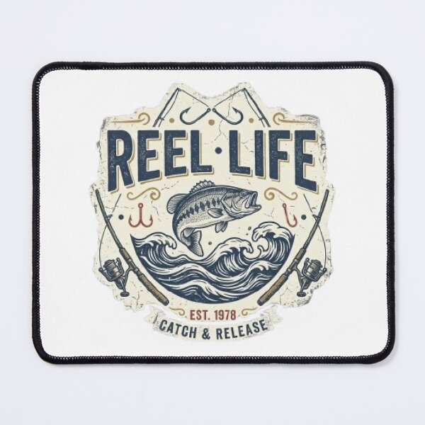 Item preview, Reel Life Fishing T-Shirt | Vintage Angler Typography | Retro Fisherman Graphic Tee designed and sold by Faisal  Shah.