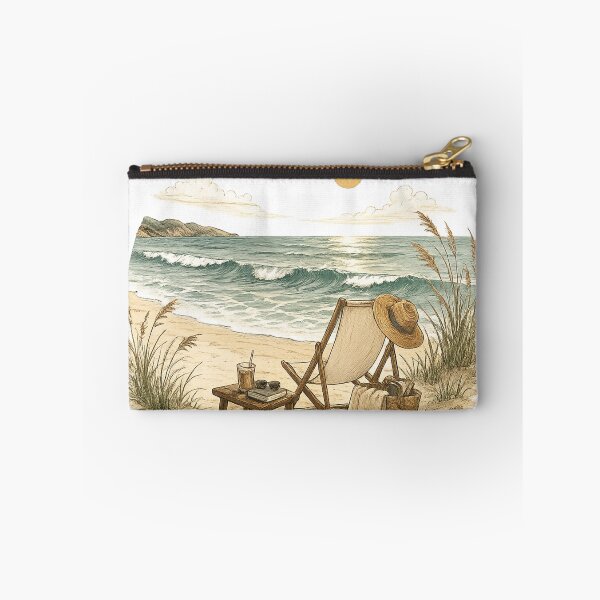 Item preview, Coastal Escape | Cozy Beach Chair & Ocean Waves  designed and sold by Moonroot Studio.