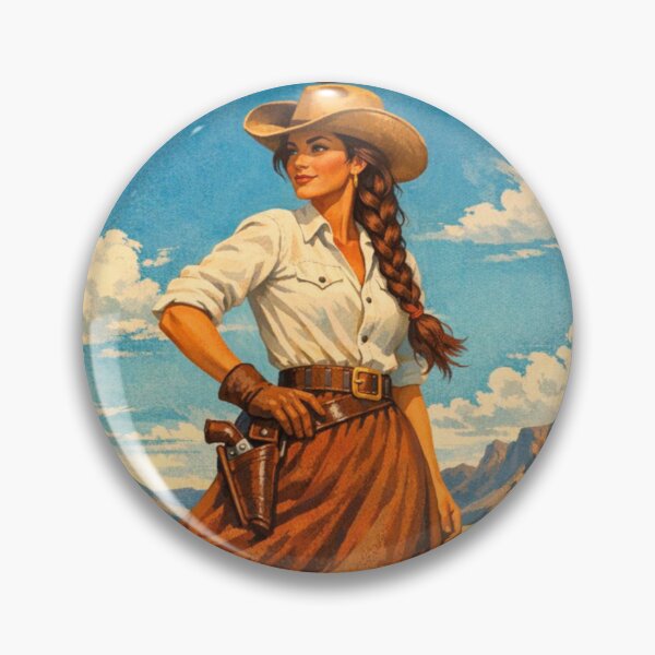 Item preview, Retro Cowgirl Western mountain nature poster designed and sold by hollycooper.