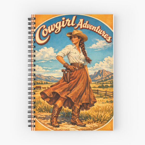 Item preview, Retro Cowgirl Western mountain nature poster designed and sold by hollycooper.