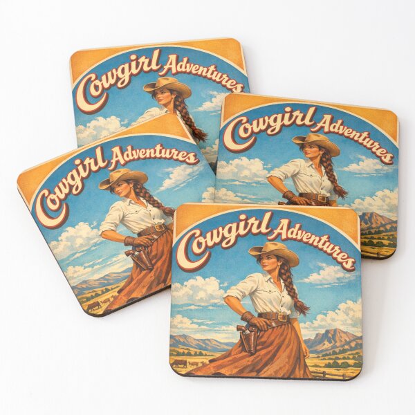 Item preview, Retro Cowgirl Western mountain nature poster designed and sold by hollycooper.