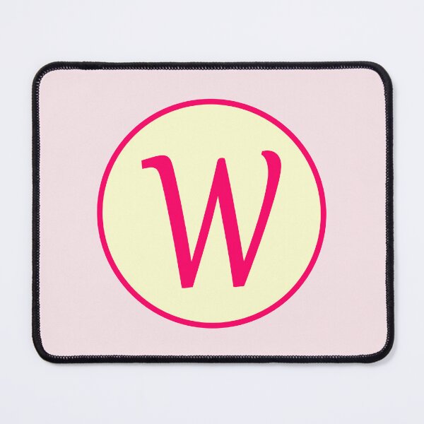 Artikelvorschau, Rosa Alphabet Buchstabe W Kreis entworfen und verkauft von Jeallan Designs.
