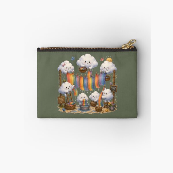 Item preview, Cute Little Cloud Friends Hanging Rainbows to Dry Poster designed and sold by Miheerala.