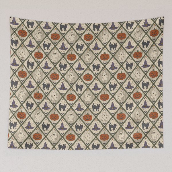 Item preview, Vintage Harlequin Halloween Pattern designed and sold by Graphic Daisy.