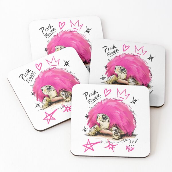 Item preview, Pink Power Fluffy Turtle with Punk Fur Shell – Bold Hand-Drawn Art designed and sold by RamyGallery.