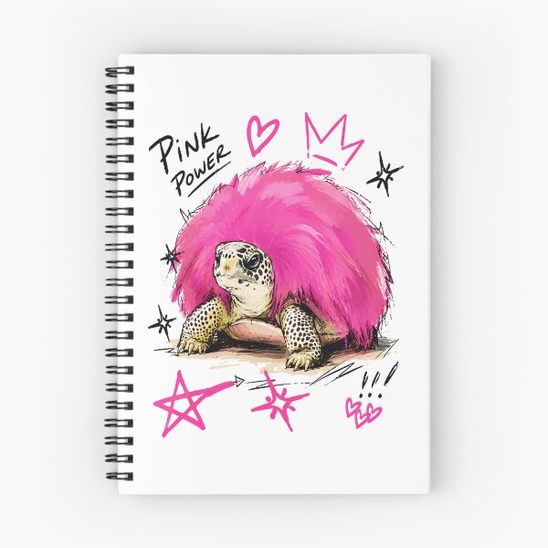 Item preview, Pink Power Fluffy Turtle with Punk Fur Shell – Bold Hand-Drawn Art designed and sold by RamyGallery.