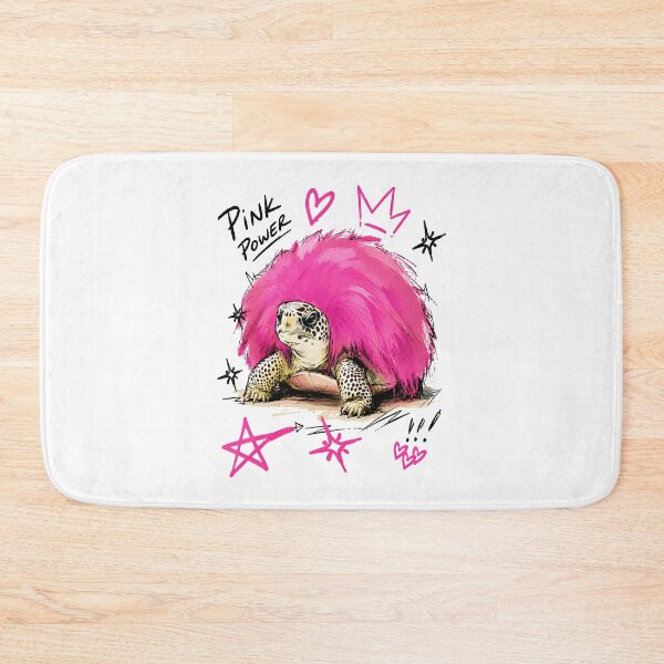 Item preview, Pink Power Fluffy Turtle with Punk Fur Shell – Bold Hand-Drawn Art designed and sold by RamyGallery.