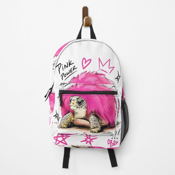 Item preview, Pink Power Fluffy Turtle with Punk Fur Shell – Bold Hand-Drawn Art designed and sold by RamyGallery.
