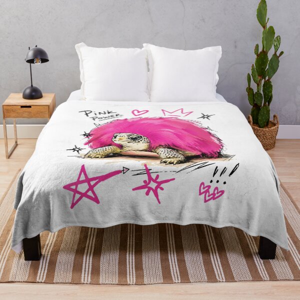 Item preview, Pink Power Fluffy Turtle with Punk Fur Shell – Bold Hand-Drawn Art designed and sold by RamyGallery.