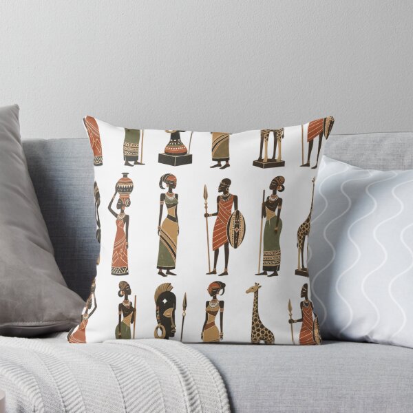 Item preview, Kenyan Figurines Pattern – Vintage Vector Folk Art designed and sold by Jandedan.
