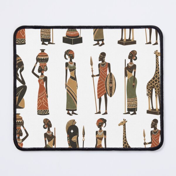 Item preview, Kenyan Figurines Pattern – Vintage Vector Folk Art designed and sold by Jandedan.