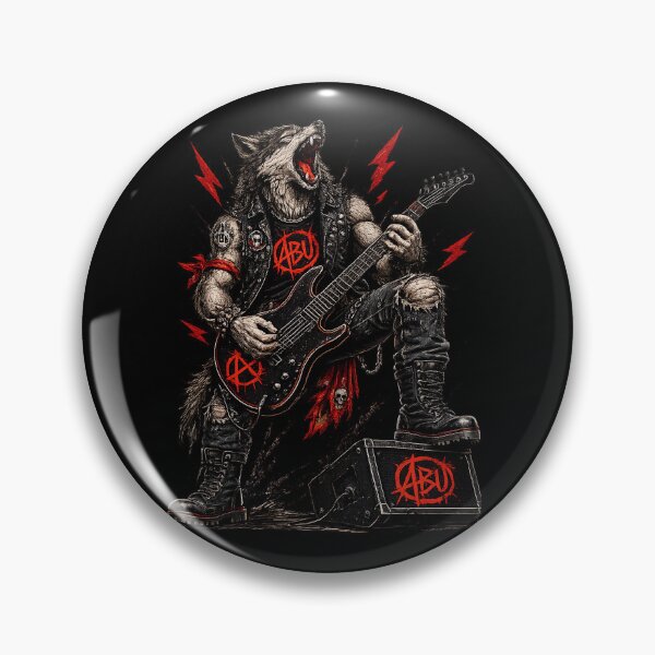 Item preview, Wolf Lead Guitarist | Animal Band Universe | Heavy Metal Guitarist | Punk Rock Wolf | Tattoo Style designed and sold by Grindcorer.