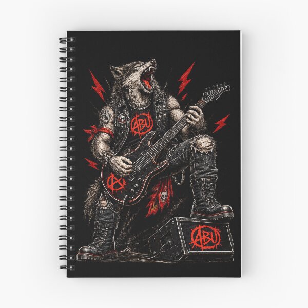 Item preview, Wolf Lead Guitarist | Animal Band Universe | Heavy Metal Guitarist | Punk Rock Wolf | Tattoo Style designed and sold by Grindcorer.
