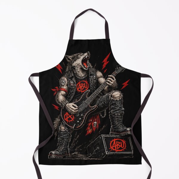 Item preview, Wolf Lead Guitarist | Animal Band Universe | Heavy Metal Guitarist | Punk Rock Wolf | Tattoo Style designed and sold by Grindcorer.