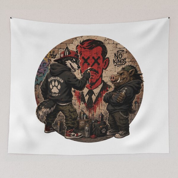 Item preview, Wolf and Boar Graffiti Art designed and sold by Mangurrian Shop.