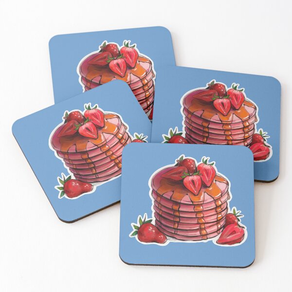Item preview, Strawberry Pancakes Sticker, Cute Food Sticker, Hand-Drawn Pancake Illustration, Laptop Sticker, Water Bottle Sticker, Breakfast Lover Gift designed and sold by SoftCrumbs Café.