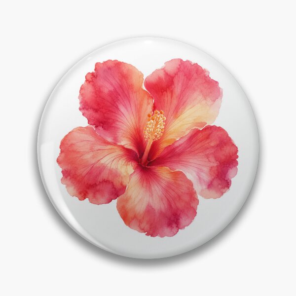 Item preview, Watercolor Hibiscus Flower Botanical Illustration | Tropical Floral Art designed and sold by Ethereal-Rain.