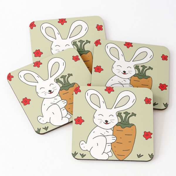 Item preview, Cute Hand-Drawn Rabbit and Carrot Cartoon designed and sold by ArtVibeArty.
