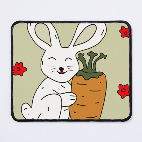 Item preview, Cute Hand-Drawn Rabbit and Carrot Cartoon designed and sold by ArtVibeArty.