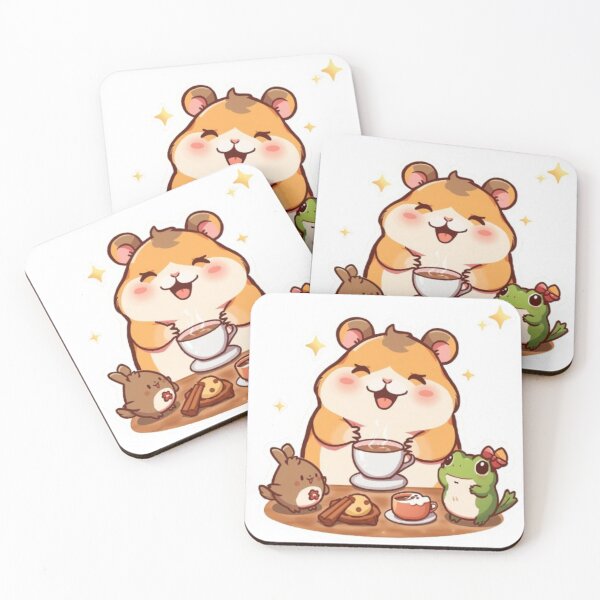 Item preview, Happy Barista Hamster Kawaii Sticker | Cute Coffee Shop Friend designed and sold by Stylestickers55.