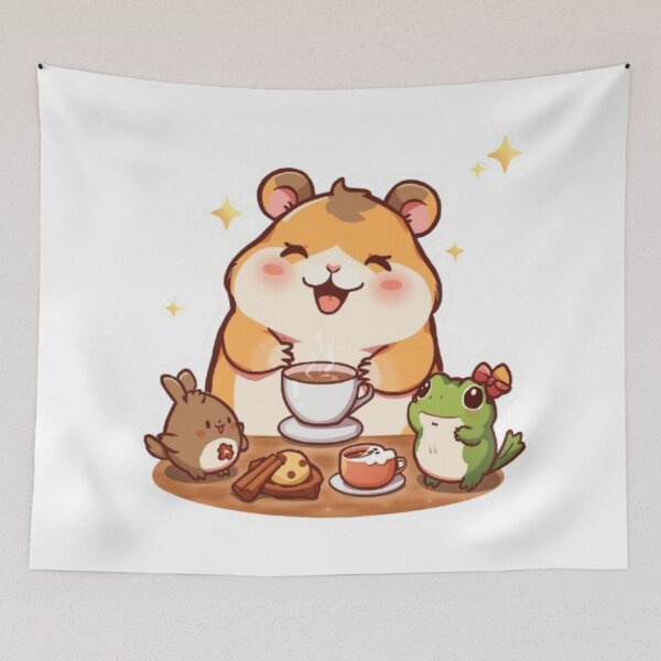 Item preview, Happy Barista Hamster Kawaii Sticker | Cute Coffee Shop Friend designed and sold by Stylestickers55.