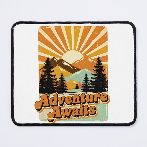 Item preview, Retro Adventure Awaits Vintage Mountain Sunset designed and sold by BumbleBloom7.