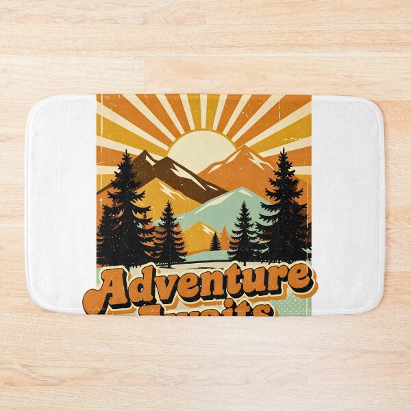Item preview, Retro Adventure Awaits Vintage Mountain Sunset designed and sold by BumbleBloom7.
