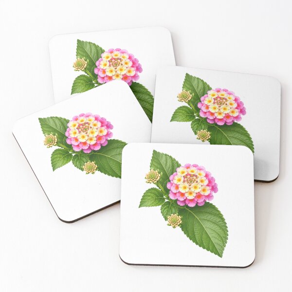 Item preview, Colorful Pink and Yellow Lantana Flower Botanical Design designed and sold by Nawi32.