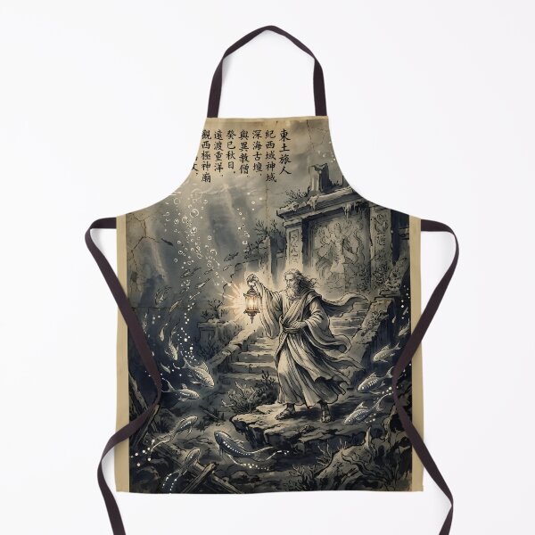 Item preview, The Abyssal Priest’s Deep-Sea Rite Sumi-e Ink Wash designed and sold by DuckOddity.