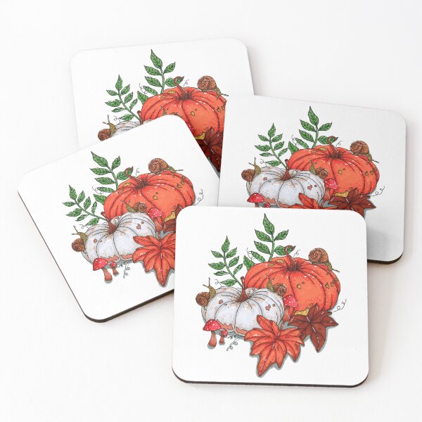 Item preview, Snails autumn leaves, pumpkins and mushrooms  designed and sold by Laurenrae-art.