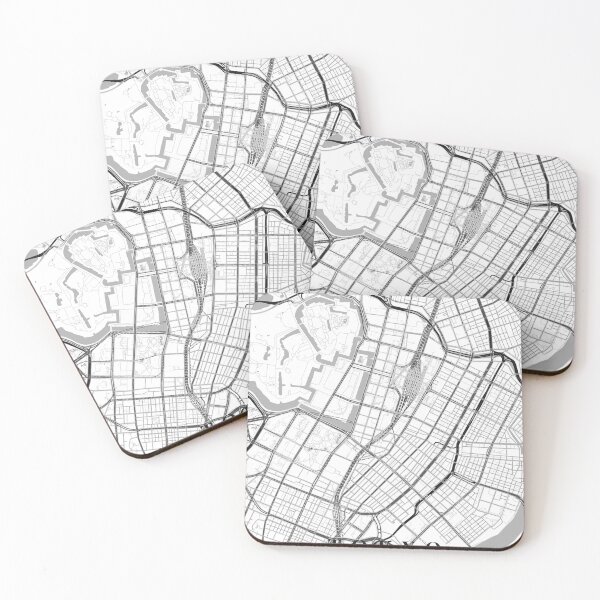 Item preview, Tokyo Black White City Map Poster, Minimal Street Map Wall Art designed and sold by LASTIQUE-dd.
