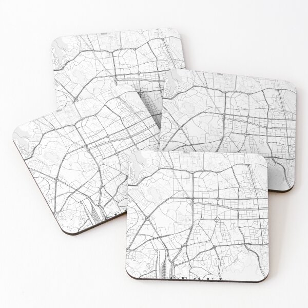 Item preview, Seoul Black White City Map Poster, Minimal Street Map Wall Art designed and sold by LASTIQUE-dd.