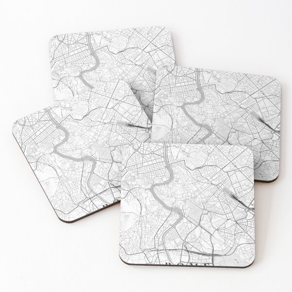 Item preview, Rome Black White City Map Poster, Minimal Street Map Wall Art designed and sold by LASTIQUE-dd.