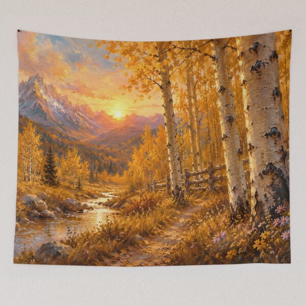 Item preview, Golden Silence: Aspen Valley at Sunset designed and sold by Sanctum Icons.