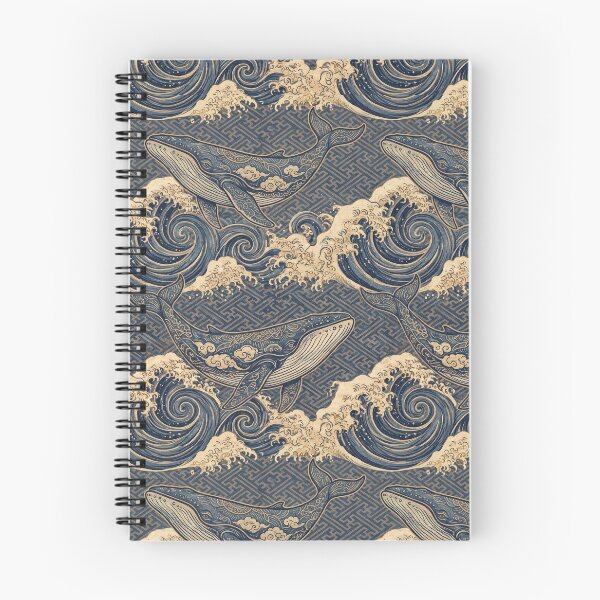 Item preview, Ukiyo-e Ocean Whale and Golden Froth Wave Pattern designed and sold by ArtfulAlchemy1.