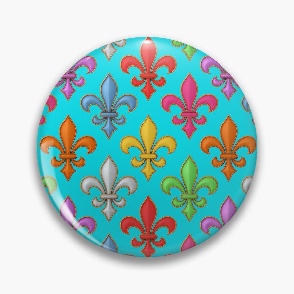 Item preview, Colorful 3D Fleur-de-lis Pattern Design - Light Blue designed and sold by PatternTitan.