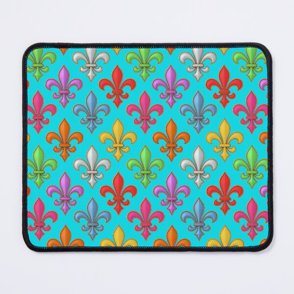 Item preview, Colorful 3D Fleur-de-lis Pattern Design - Light Blue designed and sold by PatternTitan.