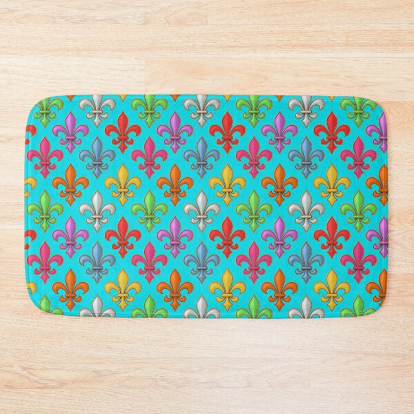 Item preview, Colorful 3D Fleur-de-lis Pattern Design - Light Blue designed and sold by PatternTitan.
